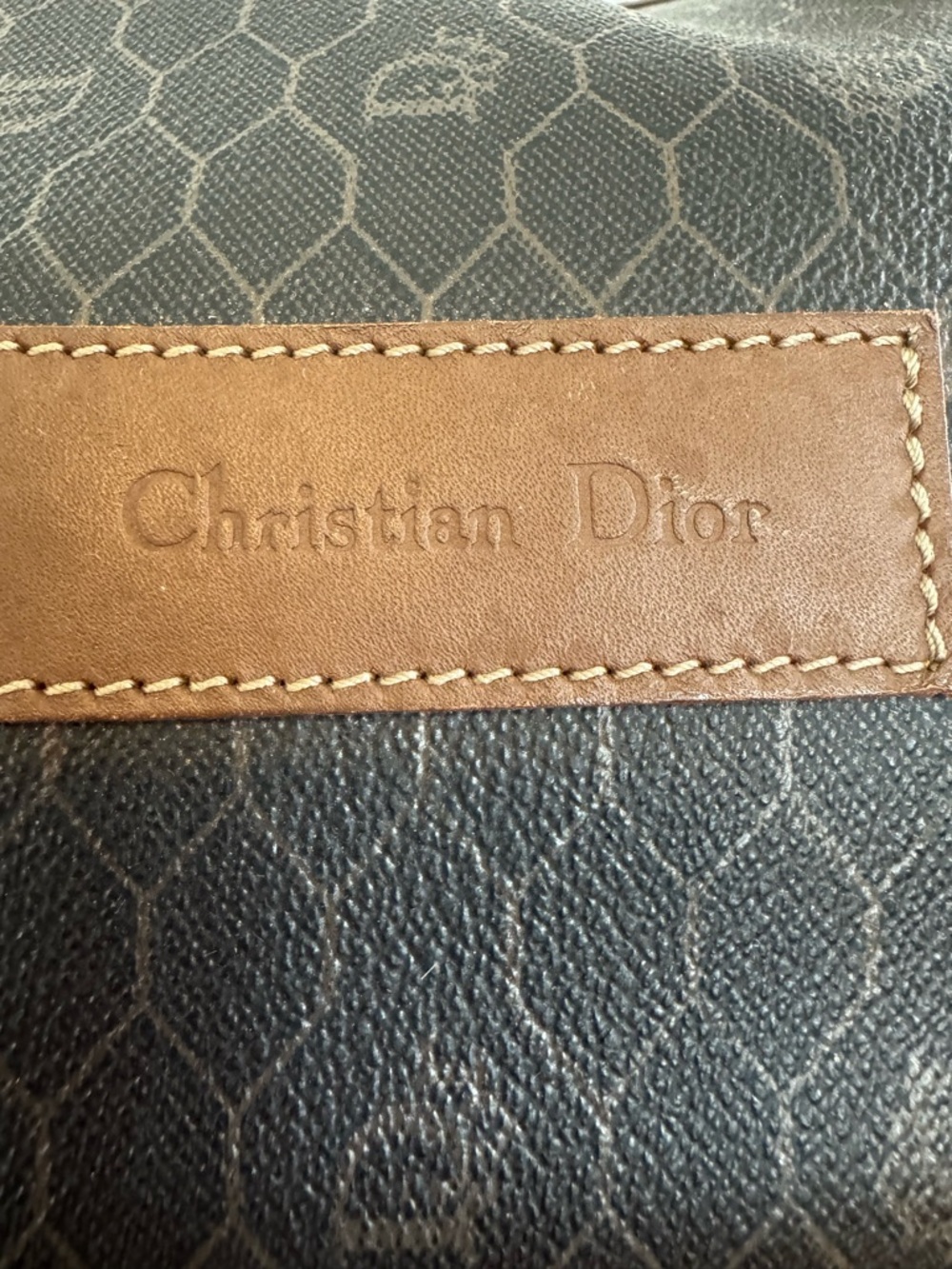 Christian Dior Honeycomb Boston Bag Brown & Tan with COA - Picture 3 of 16